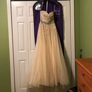 Flesh tone prom dress